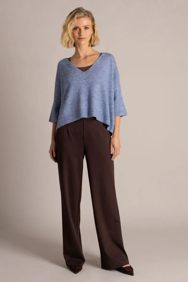 Yest Silja Broek Dark Brown, donkerbruine damesbroek